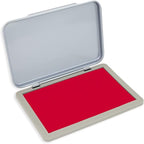 Metal Case Stamp Pad Medium Size, Crimson Red Color - Size: Size: 3" x 4" - Choose from 15 Ink Colors