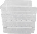 Jeanoko Desk Letter Tray Set Transparent Stackable Organizer for Home Office A4 Paper Storage 4 Layers