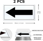 Black Arrow Sign Aluminum 10 x 5 Inch Heavy Duty Metal Waterproof Reflective Directional Sign for Outdoor 2 Pack