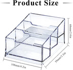 Meschett 3 Pack Clear Acrylic Business Card Holder,3 Tier Premium Acrylic Clear Business Card Holder Stand for Desk Fits 150 Business Cards
