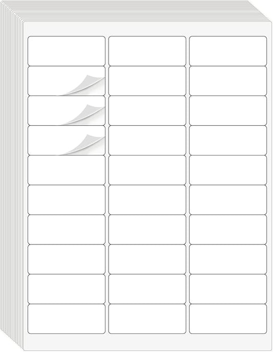 1" x 2-5/8" Address Labels 900 Labels Sticker Paper for Laser/Ink Jet Printer mailing Labels 8.5"×11" White 30 per Sheet