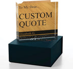 Personalized Gifts, Custom Quote Block Letter Board,Crystal-Clear Acrylic with Gift Box,17 Styles, Holiday and Christmas Gift for Mom, Dad, Girlfriend, Him or Her, Husband, Wife (4"x4, Nolan)