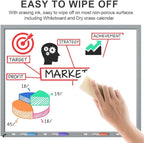 Volcanics Dry Erase Markers Low Odor Fine Whiteboard Markers Thin Box of 80, 10 Colors