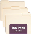 Smead File Folders Letter Sized, 1/3-Cut Tab, Assorted Positions, Letter Size Manila Folders, 100 Per Box (10330)