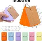 Koogel 300PCS Flash Cards with Key Ring, Colored Index Cards for School, 2.2 x 3.5 Inch, Small Portable Notecard for Studying Nursing Classroom Office Home Note Taking To Do List Essentials, 6 Colors