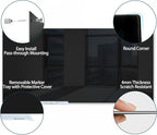 J&J worldwide Glass Whiteboard 6' x 4', Magnetic Black Glass Dry Erase Board, Black White Board Frameless, Includes Markers, Magnets, Marker Tray, Eraser for Wall, Office, Home, School