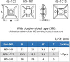 XHF 100 PCS 1.1" Black Self Adhesive Cable Zip Tie Mounts Wire Cable Clips Holders Management Anchors Organizer Holders Squares(HS-102)