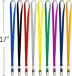 Beebel Blue Lanyards 100 Pack Nylon Flat Badge Lanyard Bulldog Clip for Id Badge Name Tag