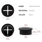 Desk Grommet, 1 Inch Flexible Rubber Grommets, Silicone Cable Cord Grommet Wire Hole Cover for Desk, Table and Other Furnitures(12Pack)