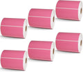 BETCKEY - 4" x 2" Barcode Shipping & Multipurpose Labels Compatible with Zebra & Rollo Label Printer,Premium Adhesive & Perforated[Pink, 6 Rolls, 4500 Labels]