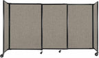 Versare Straightwall Sliding Portable Wall Partition | Freestanding Office Dividers | Locking Wheels | Temporary Room Separator | 7'2" Wide x 4' Tall Warm Pebble Fabric Panels