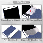 DMFLY Business Card Holder for Women & Men - Multi Card Case, Business & Pocket Card Holder, Credit & Name Card Wallet with Magnetic Closure, Blue-zs