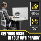 OBEX Frosted Acrylic Desk Mounted Privacy Panel, 12" x 30", Frosted