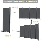 CHOSENM Room Divider, 6 Panel Folding Privacy Screens with Wider Support Feet, 6 Ft Portable Room Partition for Room Separator, 132" W X 71" H, Grey