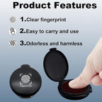 Fingerprint Ink Pad,Red Thumbprint Ink Pad for Notary Supplies Portable Fingerprint Ink for Identification Security ID Fingerprint Cards Law Enforcement Fingerprint Stamp Ink Pad