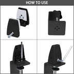Heavy Duty Sneeze Guard Clamp For 0.1" to 1" Thick Panel,Desk Partition Support Clamps,Adjustable Aluminum Desktop Divider Holder,Easy to Install Desk Privacy Panel Clips, 4 Pack,Silver (Black)