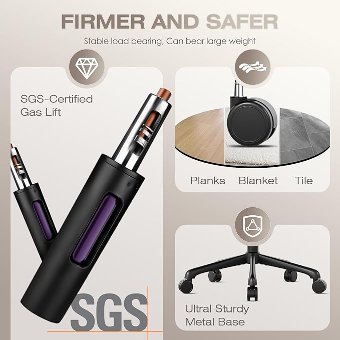 T96C Ergonomic Home Office Chair, Mesh Computer Desk Chair with 4D Armrests, Adjustable Lumbar Support,Tilt Function, Executive Rolling Swivel Task Chair for Long Hours (Stone)