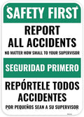 1PC Safety Sign, 14 x 10 Inches - Aluminum - Safety Decorations Posters For Workplace - Bilingual Spanish