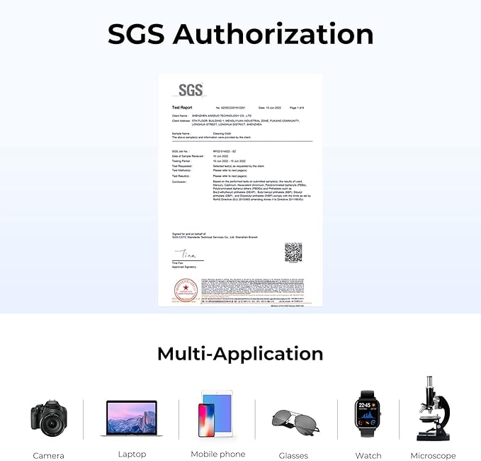 K&F Concept 10 Pack Microfiber Cleaning Cloths - Glasses Cloth for Cleaning Camera Lenses, Glasses, Screens, Cameras, Eyeglasses, LCD TV Screens, Tablets Washable