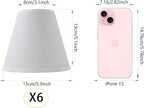 TAaMTYH small lamp shade chandelier shades set of 6，Fabric Lampshade for Wall Lamp，chandelier shades，small tadle lamps，For Cutting Edge bulbs, Clip-on Fitter Lampshade，3" X 6" X 5"