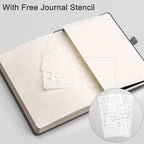 EMSHOI Dotted Notebook - 256 Pages A5 Dot Grid Journal Bullet Notebook with 120gsm Thick Dotted Paper,16 Perforated Pages, Hardcover Leather, Pen Holder, Inner Pocket, 5.75'' × 8.38''-Dark Grey
