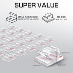 KGROTE 100PCS Cable Clips, Adhesive Wire Clips Strong Cord Clips Wire Holders, Cable Management Clips for Desk, Wall, Car, TV, Ethernet Cable (Clear, Small)