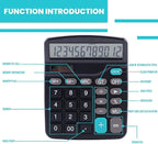 LICHAMP Desk Calculators with Big Buttons and Large Display, Office Desktop Calculator Basic 12 Digit with Solar Power and AA Battery (Included), 6 Bulk Pack