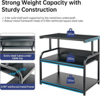 Fannova 32.3" x 18.9" Extra Large Printer Stand Table with Adjustable Storage Shelf, 3 Tier Rolling Printer Cart with Industrial Wheels for Home Office, Black