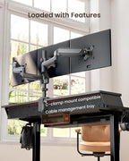 ErGear Electric Standing Desk with 4 Drawers, Height Adjustable Desk with Storage, C-Clamp Mount Compatible, Computer Home Office Table with Cable Management Tray