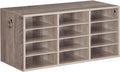 HOOBRO Countertop Mail Sorter Organizer, Wooden Literature Organizer, Student Mailbox for Classroom, Desktop Bill Organizer for Office Home School, 12 Compartments, Greige BG43WF01