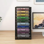 Natwind Mesh file organizer 10 drawers, Office Supplies Desktop Organizers and Accessories Stationery Storage, Paper Letter Tray, File Binder Organizer for Home Office School,Black