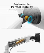 Modernsolid Heavy Duty Ultrawide Monitor Arm with RGB Lighting & USB Charging, Fits 34 to 49 inch Curved Screens, Supports 14 to 38 lbs, Adjustable Desk Mount, Gaming Setup, Black