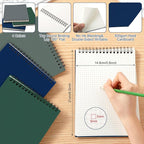 Engrowtic 6 Pack Graph Paper Spiral Notepad A5 Top Wirebound Notepad Grid Notebook Steno Pads Memo Notebook Grid Paper 140 Pages for Writing Sketching Drawing Office Supplies (Dark Color)