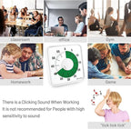Secura 7.5 Inch Visual Timer, 60 Minute Oversize Visual Countdown Timer for Kids and Adults, Durable Mechanical Time Management Tool (Green)