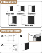 Mifuro 38"x38" Enclosed Bulletin Board, Lockable Weather-Resistant Aluminum Cork Noticeboard for School & Office, Silver Frame w/Black Flet