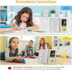 5 IN 1 Visual Timer for Kids/Adults with Chore Chart, ADHD Tools 12/24H Silent Task Timer and Pomodoro Timer, ADHD & Autism Sensory Products, Visual Schedule for Kids Back to School Supplies Off-white