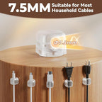 Yocice 6Pack Rotatable Cord Organizer,Spring Cable Clips Desk Cable Management Cord Holder Adhesive Phone Charger Cord Clips for Home Office Car Wall Nightstand Accessories, Clear