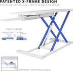 VIVO 32 inch Desk Converter, K Series, Height Adjustable Sit to Stand Riser, Dual Monitor and Laptop Workstation with Wide Keyboard Tray, White, DESK-V000KW
