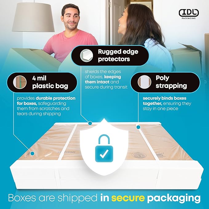 Tall Moving & Shipping Boxes 6"L x 6"W x 48"H (15-Pack) - Extra Strength 200 lb vs Regular - Corrugated Packing Boxes, Made in USA - Cardboard Moving Box - Durable Shipping Box by IDL Packaging
