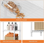 M MZG 480 lbs Storage Shelves 4 Tier Shelving Units for Storage, Wire Shelving Unit for Closet, Adjustable Shelves for Bathroom Steel Organizer Wire Rack, White 11.8" D x 11.8" W x 47.3" H