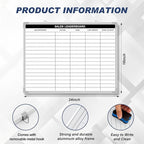 Lined Whiteboard Blank Grid Aluminum Frame Dry Erase Board Reusable Wall Mounted Board for Scheduling, to Do Lists Weekly Planning Home Work (24 x 18 Inch,Sales Ranking List)