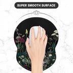 ITNRSIIET Ergonomic Mouse Pad with Gel Wrist Support Small Wrist Rest Smooth Surface Non-Slip PU Base Comfortable Office Supplies Pain Relief, 8.7 x 7.2 inches, Pretty Flowers