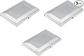 Stephanie Imports Set of 3 Slim & Minimalist Metal Business Card Holder Unisex Case (Silver Rectangle)