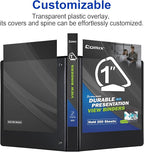 Comix D-Ring Basic View Binder 1 inch 3 Ring Binders, 2.4mm-Thick, Hold 225 Sheets of 8.5" x 11" Paper, 12 Pack (Black)