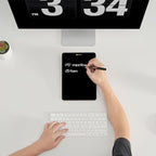 Desktop Black Glass Dry Erase Whiteboard with Reversible Wood Stand, Small Portable White Board Easel for Desk, Reusable Desk Notepad 9.5"x6.7" for Office, Home, School, Marker&Eraser Included, Yeoux