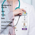 Generic Retractable Badge Holder with ID Clip - Acrylic Badge Accessory for Nurses, Office Workers, Teachers & Students