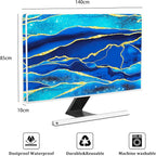 Baocicco Royal Blue Marble Waterproof TV Cover 58, 59, 60 Inch Creative Design Monitor Accessories Laptop TV LCD Screen Television Decoration for Tablet LED LCD OLED TVs Decorations