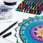 Tebik 65 Pack Planner Colored Pens, 60 Assorted Colors Drawing Pens with 5 Different Stencils, Perfect for Dotted Journal Planner Writing Note Calendar Coloring Office School Supplies