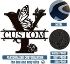 Personalized Custom Letter Name metal Signs,Custom Black Letter Monogram Wall Art Decor,Metal Signs Plaques Outdoor wall Decorative Signage (Y)