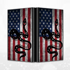 BWEGRHE Slim Credit Card Holder, Snake Flag RFID Blocking Metal Wallet for Men & Women, Aluminum Minimalist Hard Case Pocket-Sized Business Cards Organizer (Fits Up to 10 Cards)